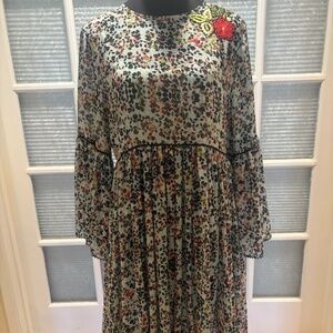 Anthropologie Bhanuni by Jyoti Floral Boho Dress Size 12